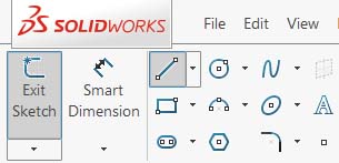 انتخاب دستور Line یا خط در سالیدورک